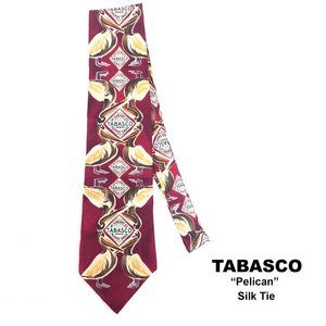 Tabasco Silk Tie Rare Pelican Theme - EUC
